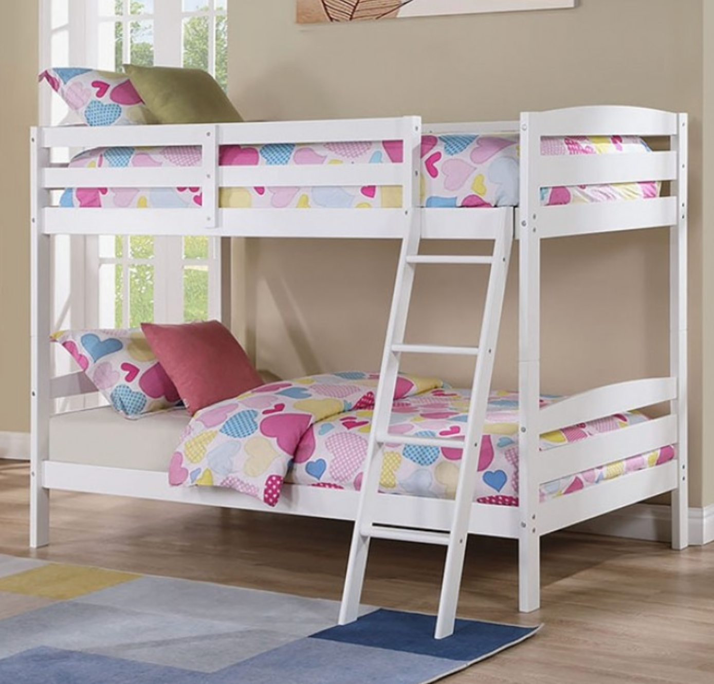 Candice Twin Over Twin Bunk Bed- White