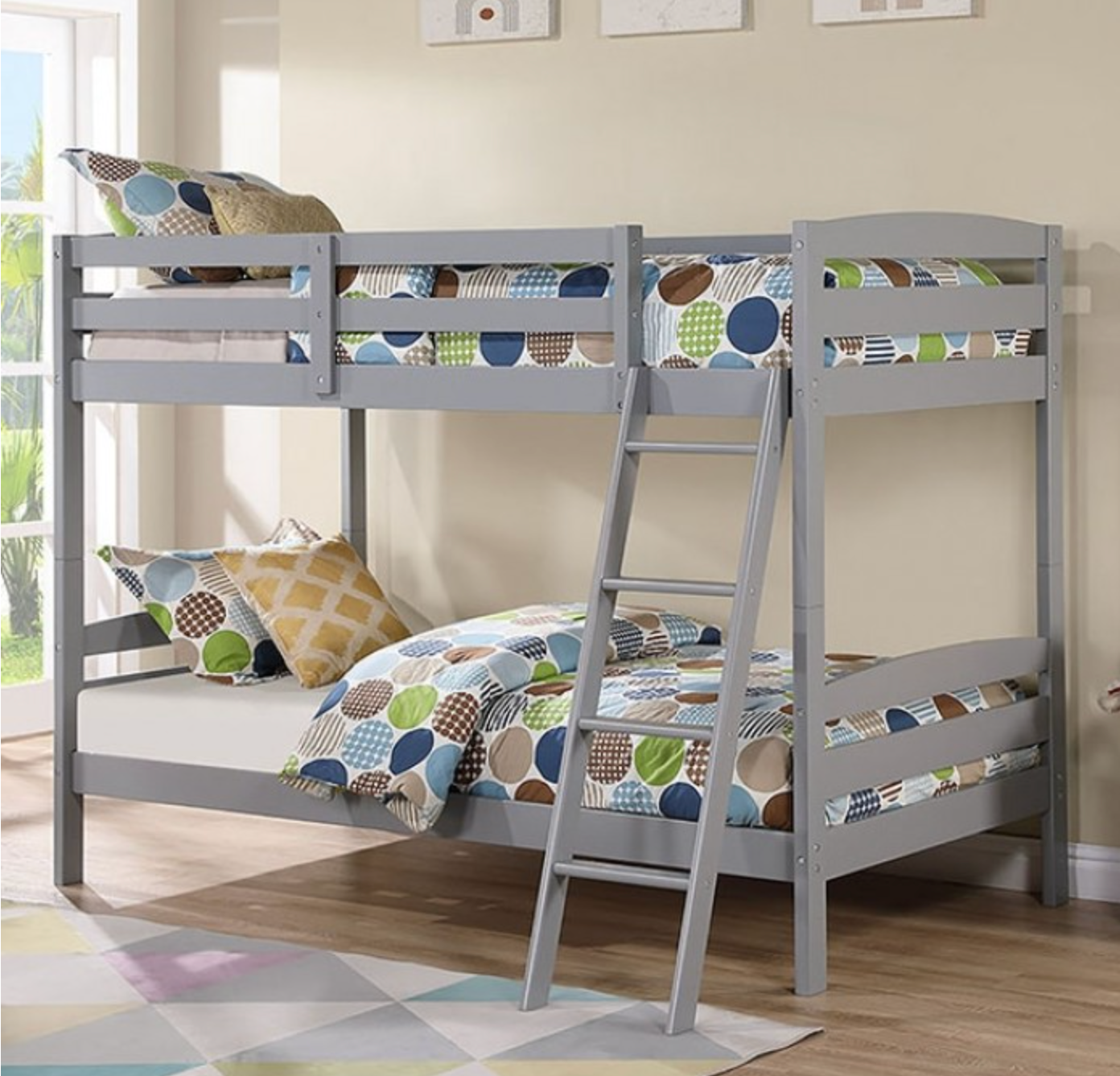 Candice Twin Over Twin Bunk Bed- Grey