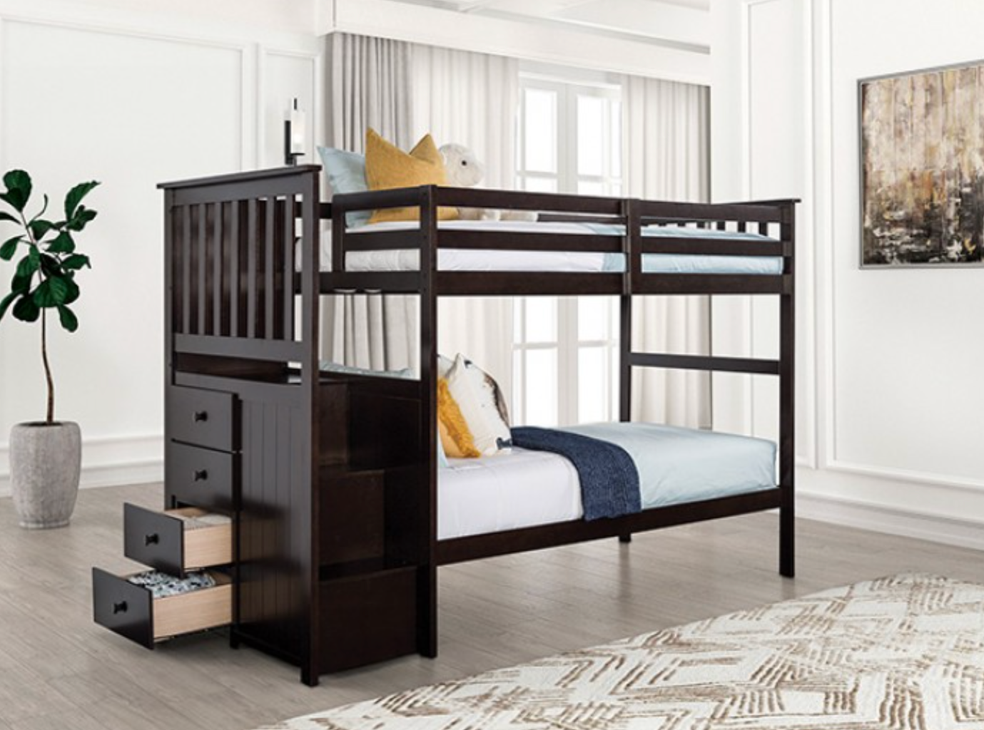Ontario Twin Over Twin Bunk Bed - Espresso