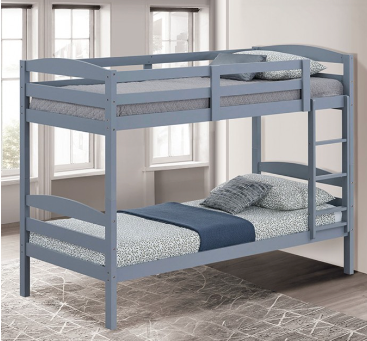 Finsbury Twin Over Twin Bunk Bed - Grey