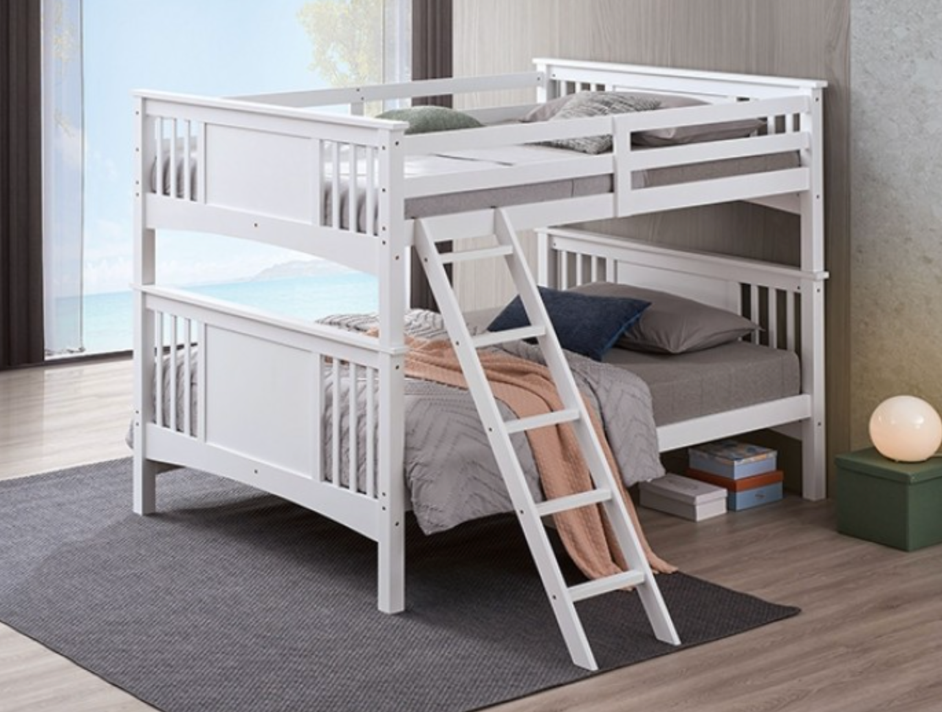 Spring Creek Full Over Full Bunk Bed- White