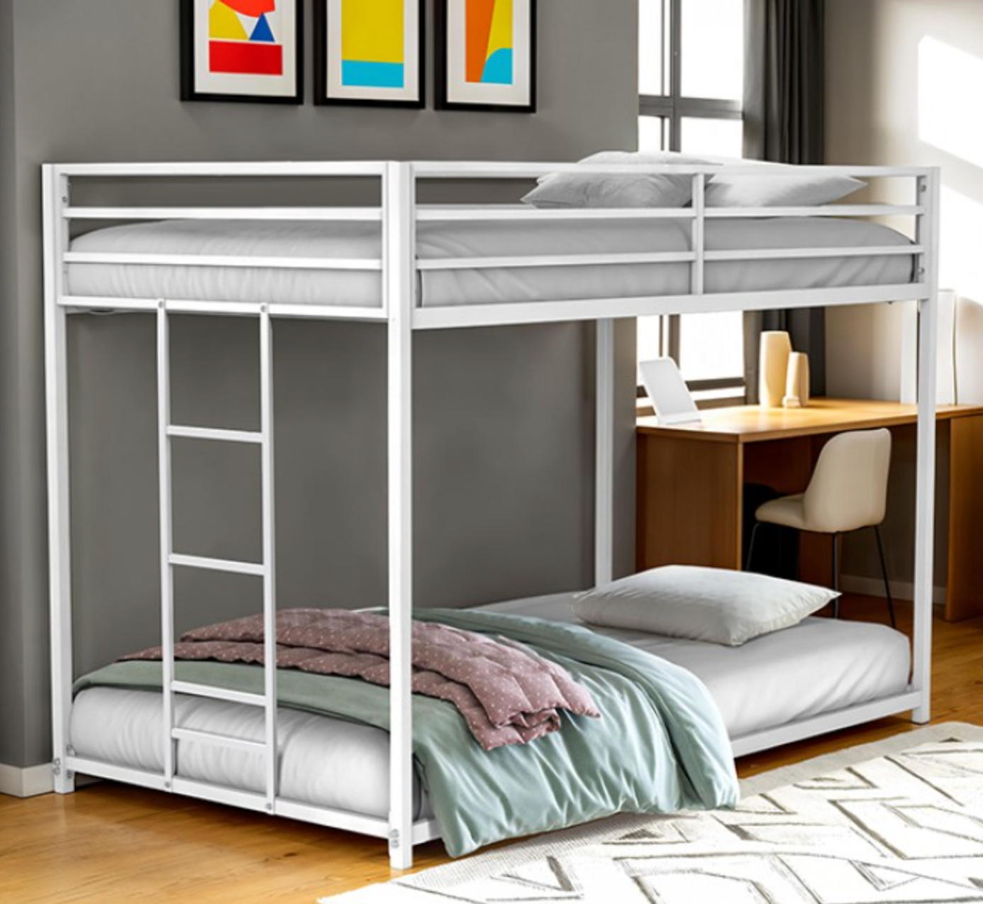 Rothwell Twin Over Twin Bunk Bed - White