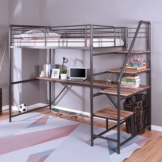 Rowley Twin Bed Over Workstation
