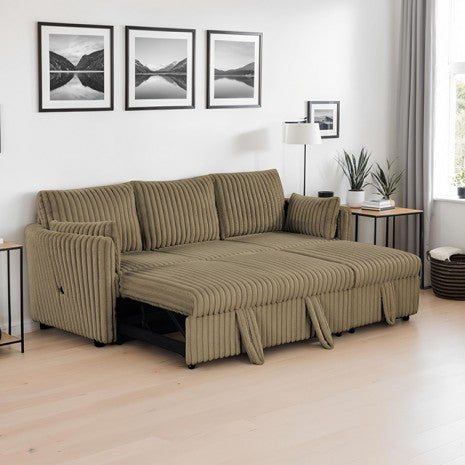 Denholme Pull-out Sofa -Brown