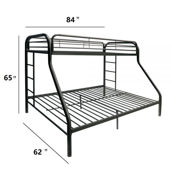 Tritan Twin XL Over Queen Bunk Bed Black