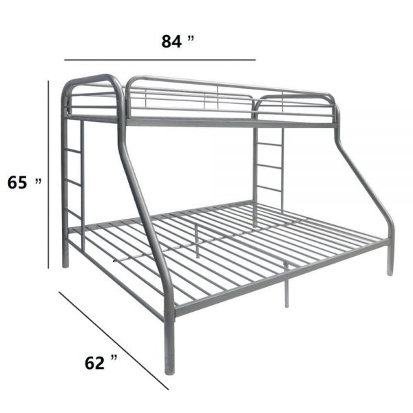 Tritan Twin XL Over Queen Bunk Bed Silver