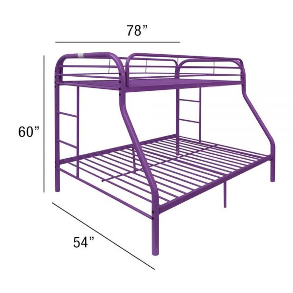 Tritan Twin Over Full Bunk Bed Purple