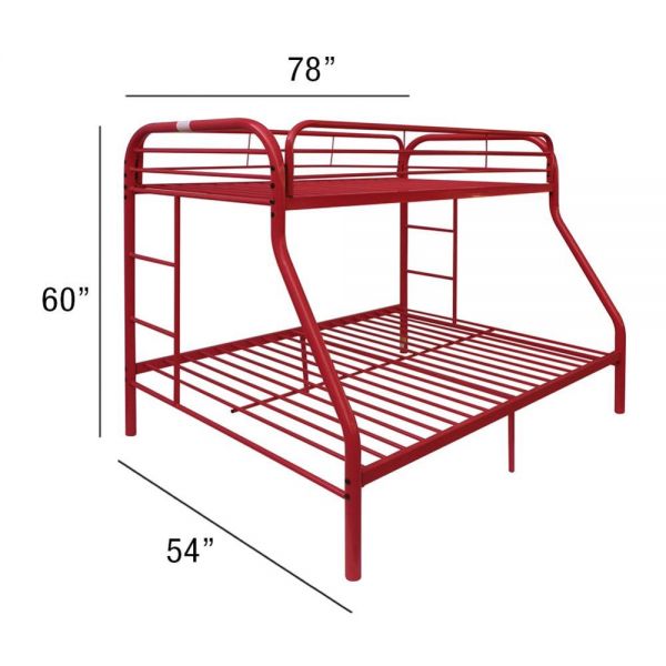 Tritan Twin Over Full Bunk Bed Red