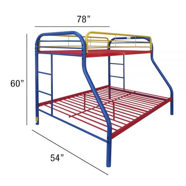 Tritan Twin Over Full Bunk Bed Rainbow