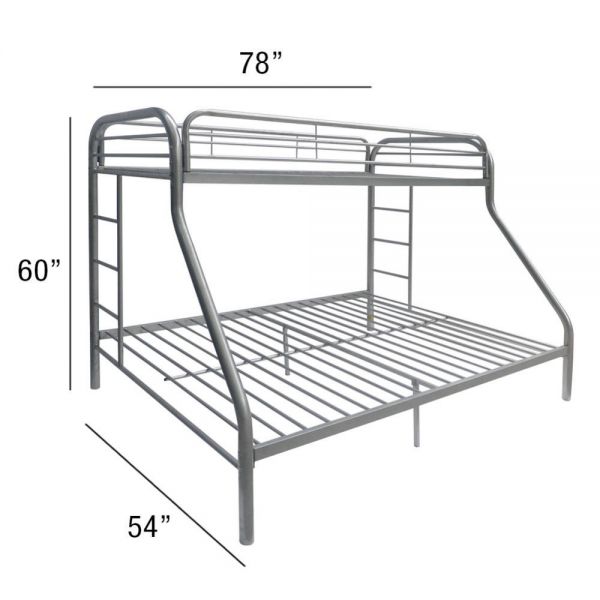 Tritan Twin Over Full Bunk Bed Silver