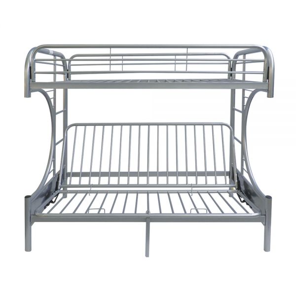 Eclipse Twin XL Over Queen Futon Bunk bed Silver