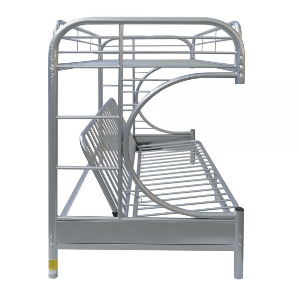 Eclipse Twin XL Over Queen Futon Bunk bed Silver