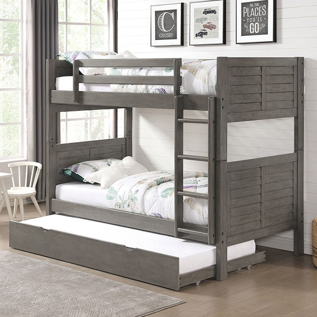 Hoople Twin Over Full Bunk Bed Grey