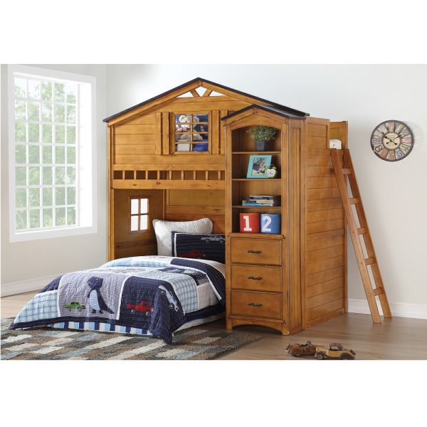 Tree House Twin Loft Bed Oak