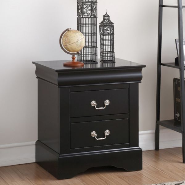 Louis Philippe III Nightstand Black