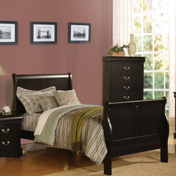 Louis Philippe III Full Bed Black