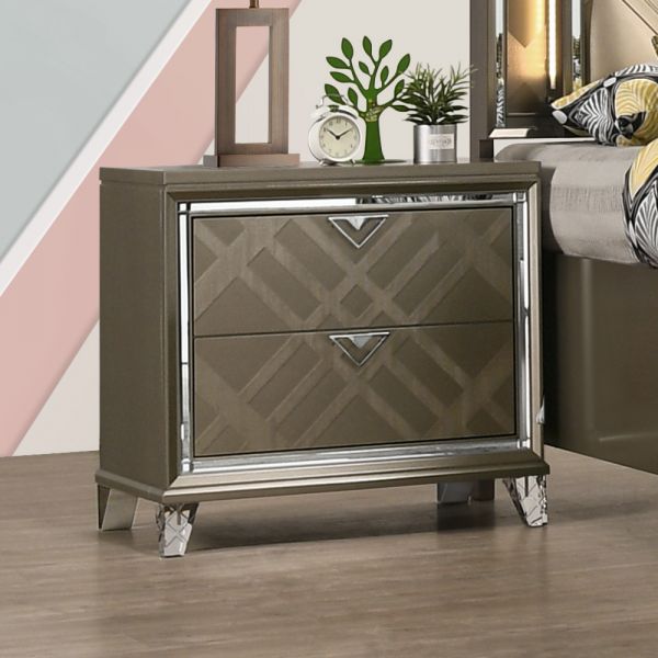 Skylar Nightstand Dark Champagne