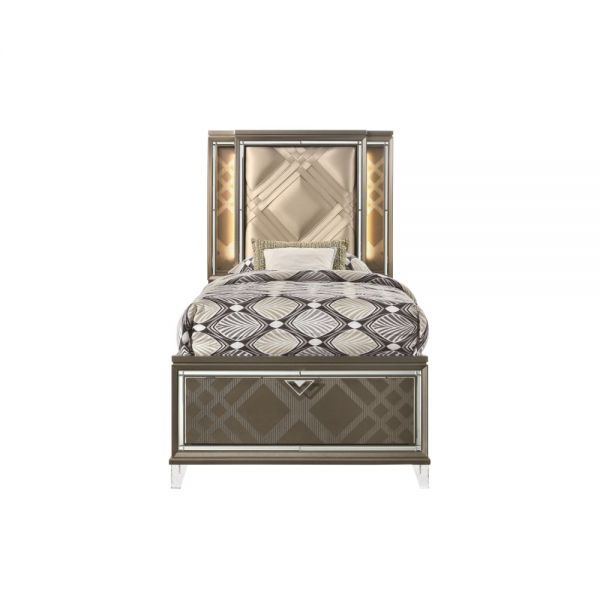 Skylar Twin Bed Dark Champagne