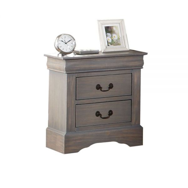 Louis Philippe III Nightstand Gray