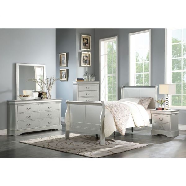 Louis Philippe III Twin Bed Platinum