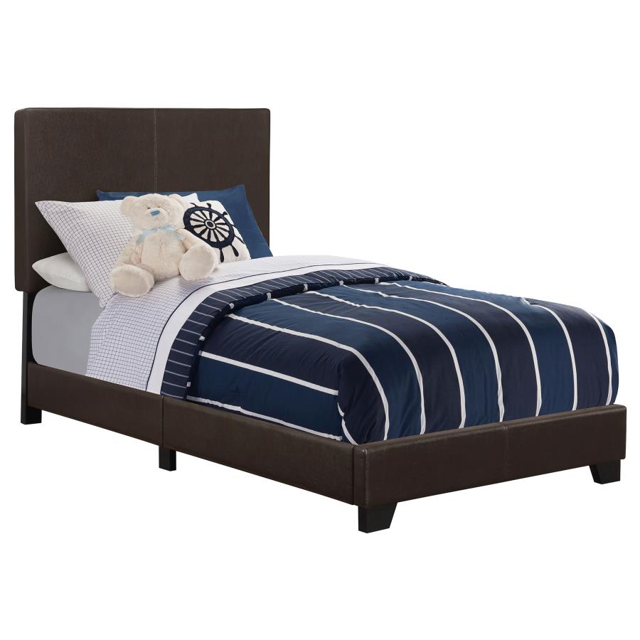 Dorian Upholstered Twin Bed Brown