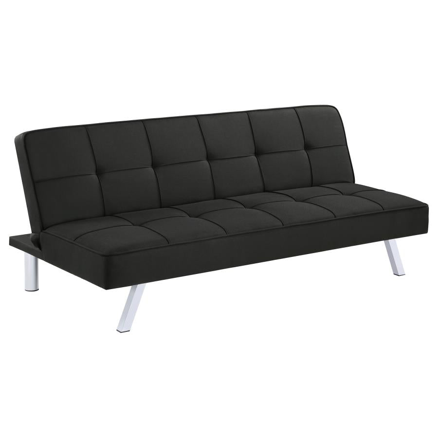 Joel Upholstered Tufted Sofa Bed Black