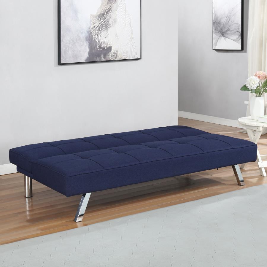 Joel Upholstered Tufted Sofa Bed Blue