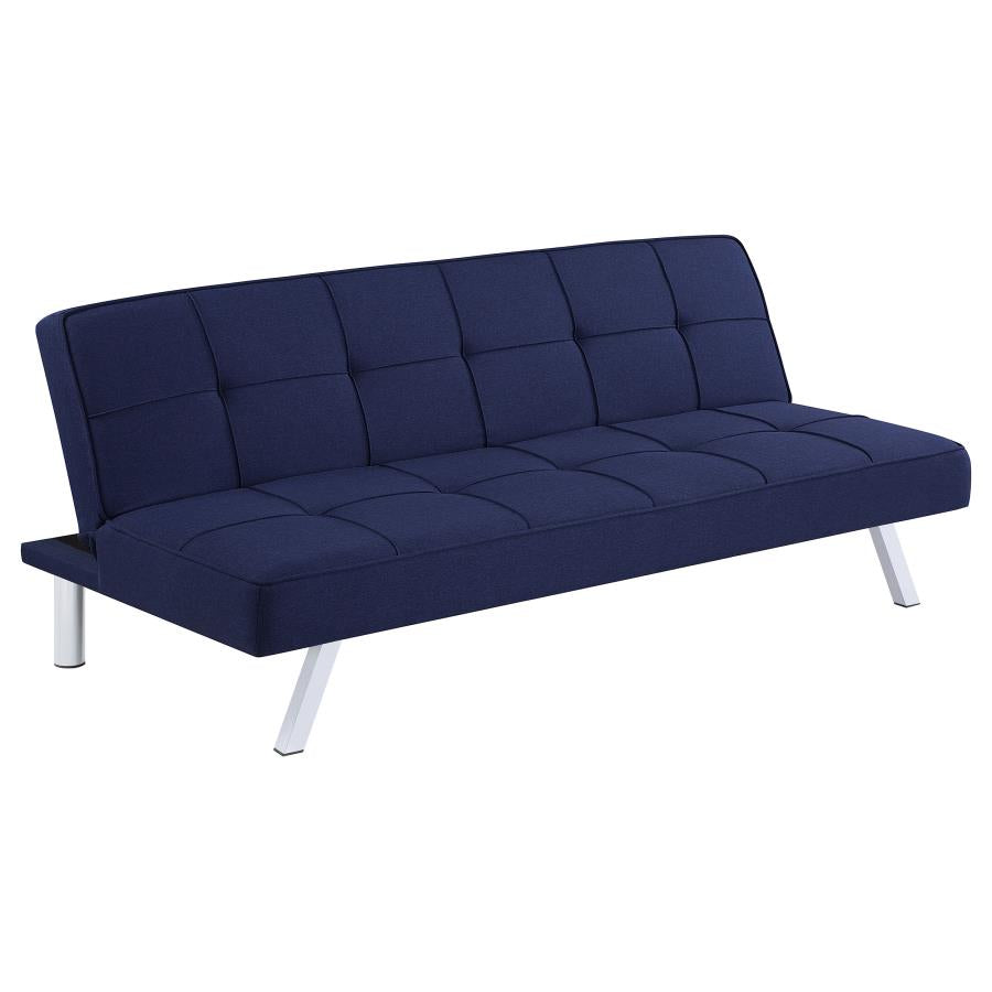 Joel Upholstered Tufted Sofa Bed Blue