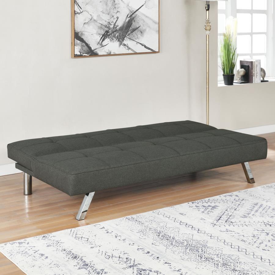 Joel Upholstered Tufted Sofa Bed Light Grey