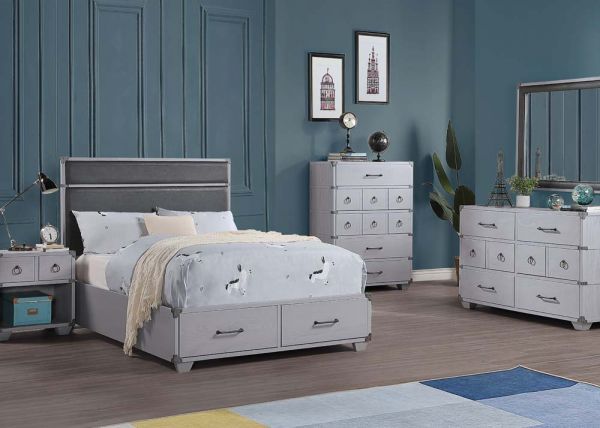 Orchest Full Bed With Drawers Grey