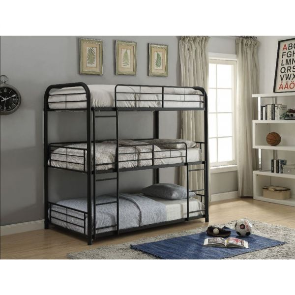 Cairo Triple Twin Bunk Bed Black