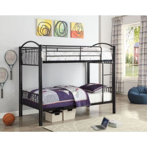 Cayelynn Twin Over Twin Bunk Bed Black