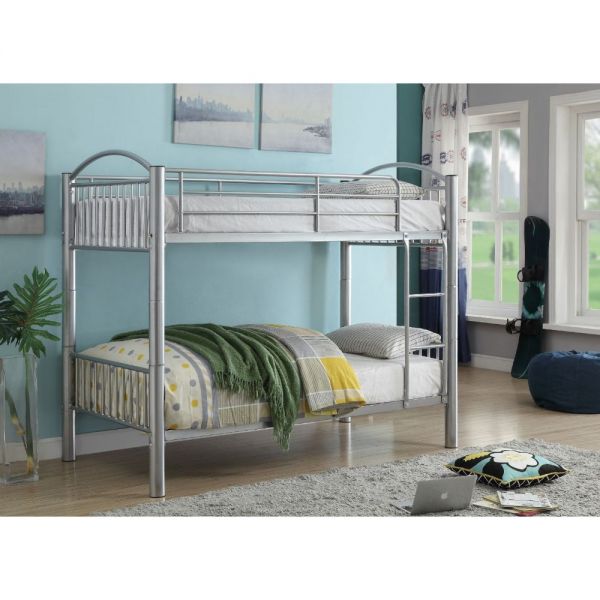 Cayelynn Twin Over Twin Bunk Bed Silver