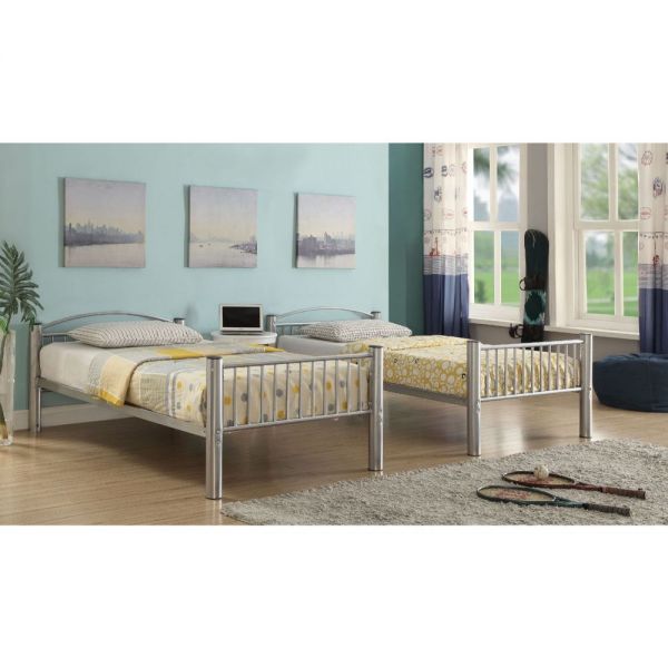 Cayelynn Twin Over Twin Bunk Bed Silver