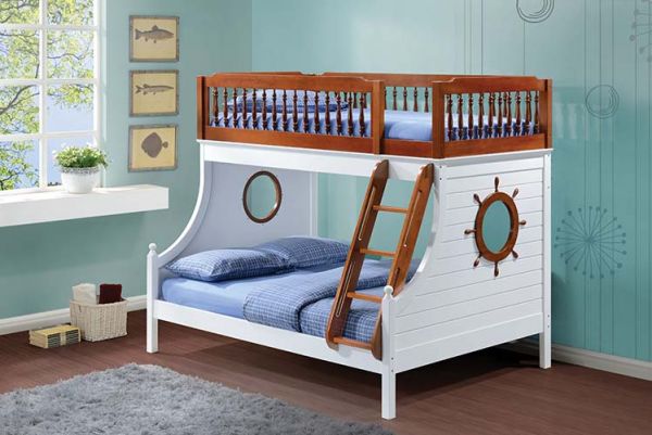 Farah Twin Over Full  Bunk Bed White/Oak