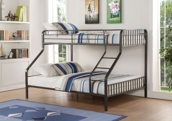 Caius Twin XL Over Queen Bunk Bed Gunmetal