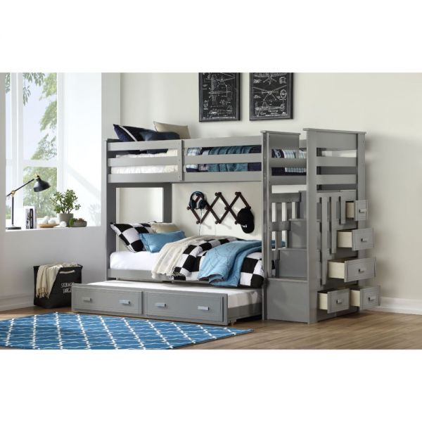 Allentown Twin Over Twin Bunk Bed Grey