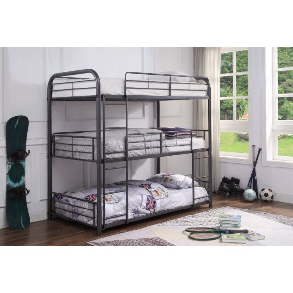 Cairo Triple Twin Bunk Bed Gunmetal