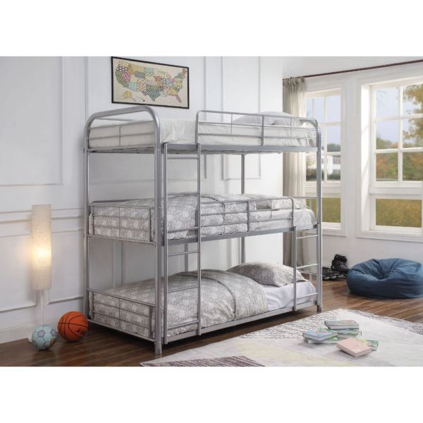 Cairo Triple Twin Bunk Bed Silver