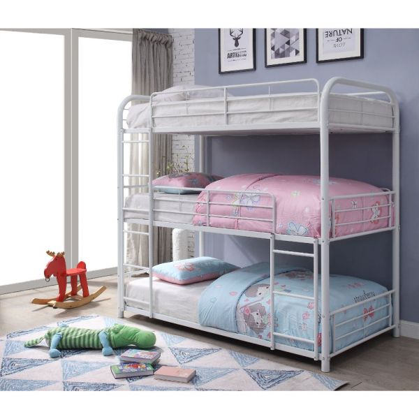 Cairo Triple Twin Bunk Bed White