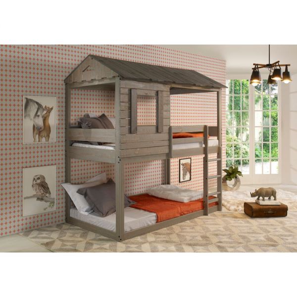 Darlene Twin Over Twin Bunk Bed Grey