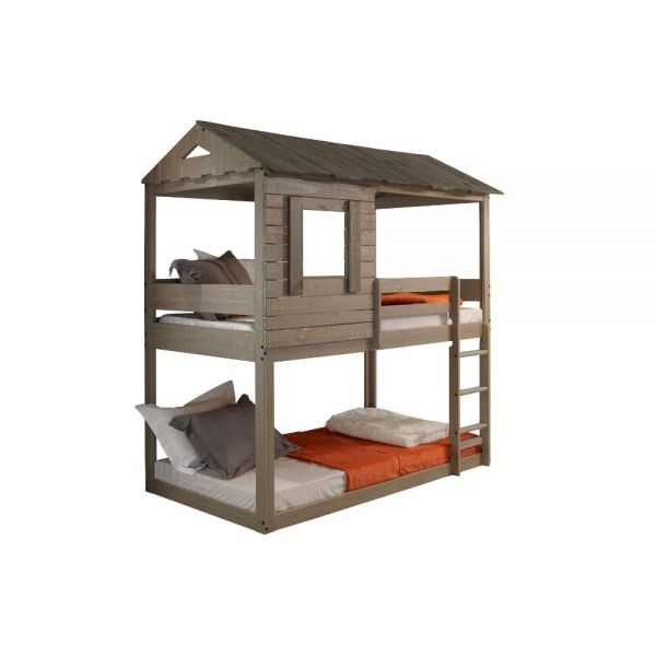 Darlene Twin Over Twin Bunk Bed Grey