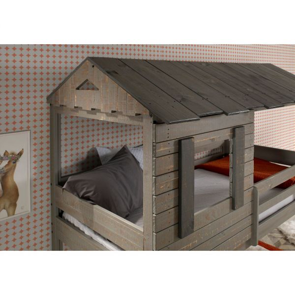 Darlene Twin Over Twin Bunk Bed Grey