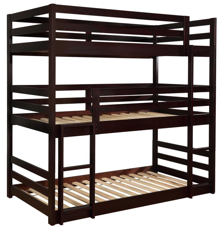 Sandler Twin Triple Bunk Bed Cappuccino