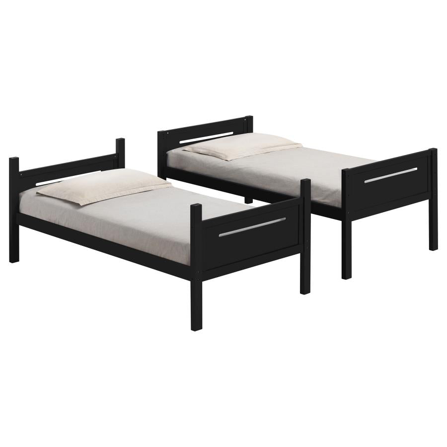 Littleton Twin Over Twin Bunk Bed Black