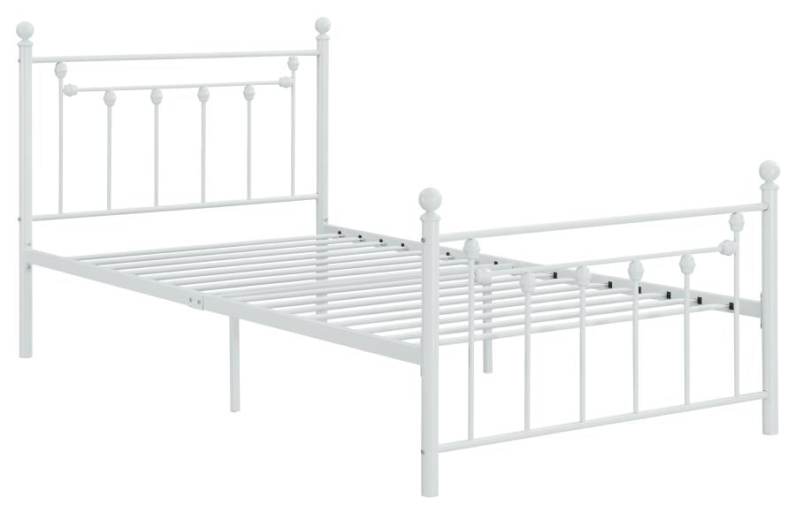 Canon Metal Slatted Headboard Platform Bed White