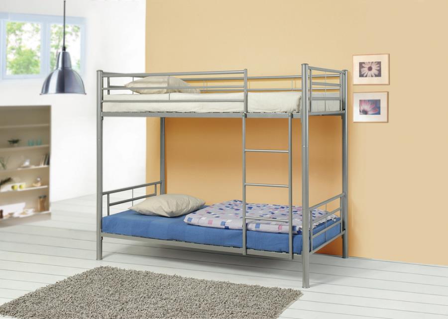 Hayward Twin Over Twin Bunk Bed Silver