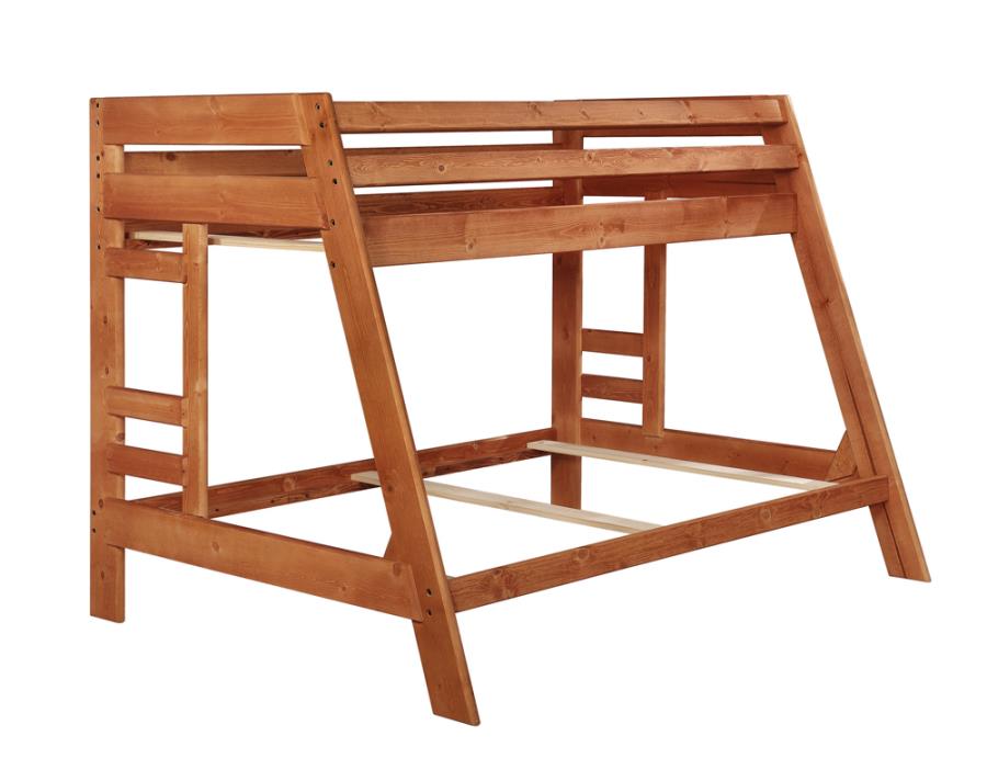 Wrangle Hill Twin Over Full Bunk Bed Amber Wash