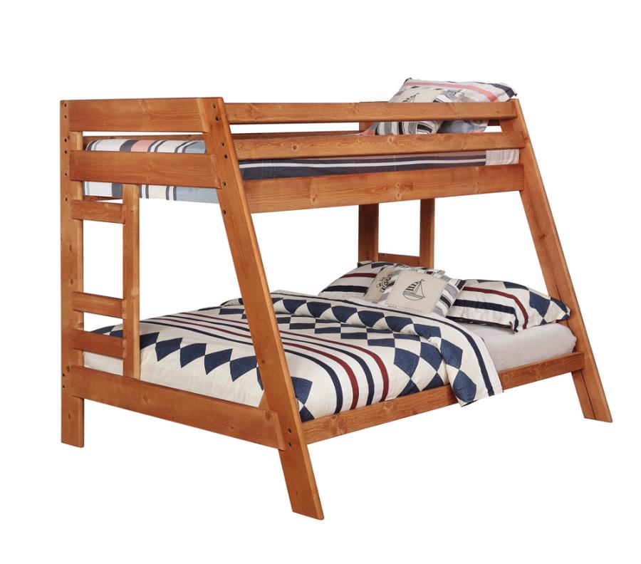 Wrangle Hill Twin Over Full Bunk Bed Amber Wash