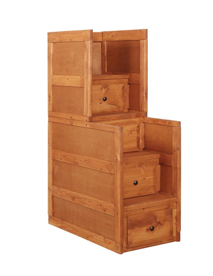 Wrangle Hill 4 Drawer Stairway Chest Amber